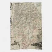 Karte von Texas mit Landkreis Borders Handtuch (Vertikal)