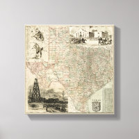 Karte von Texas mit Landkreis Borders
