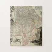 Karte von Texas mit Landkreis Borders Puzzle (Vertikal)