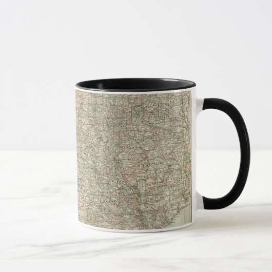 Karte von Texas mit Landkreis Borders Tasse (Rechts)
