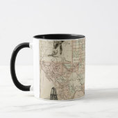 Karte von Texas mit Landkreis Borders Tasse (Links)