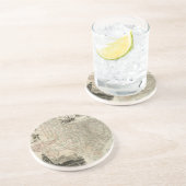 Karte von Texas mit Landkreis Borders Untersetzer (Seite)