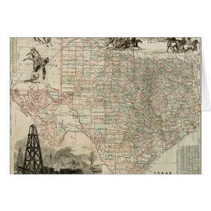 Karte von Texas mit Landkreis-Grenzen