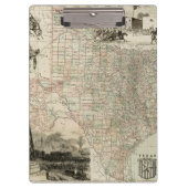 Karte von Texas mit Landkreis-Grenzen Klemmbrett (Vorderseite)