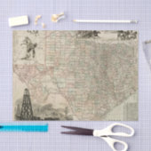 Karte von Texas mit Landkreis-Grenzen Seidenpapier (Handwerk)