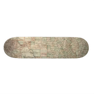 Karte von Texas mit Landkreis-Grenzen Skateboard