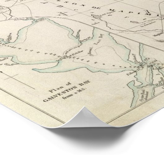 Karte von Texas Poster (Ecke)