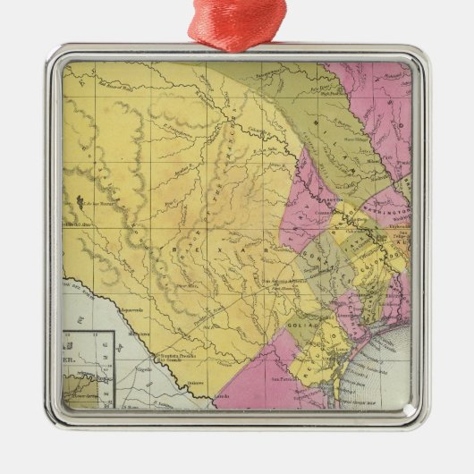 Karte von Texas Silbernes Ornament (Vorne)