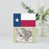 Karte von Texas und Staatsflagge (Stehend Vorderseite)