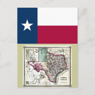 Karte von Texas und Staatsflagge