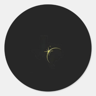 Karte von Texas Weg der Totalität 04.08.2024 Total Runder Aufkleber