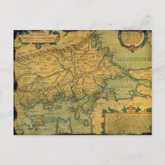 Karte von Thraciae Veteris Typvs von Abraham Ortel (Vorderseite)