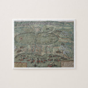 Karte von Tunis, von "Civitates Orbis Terrarum" Puzzle