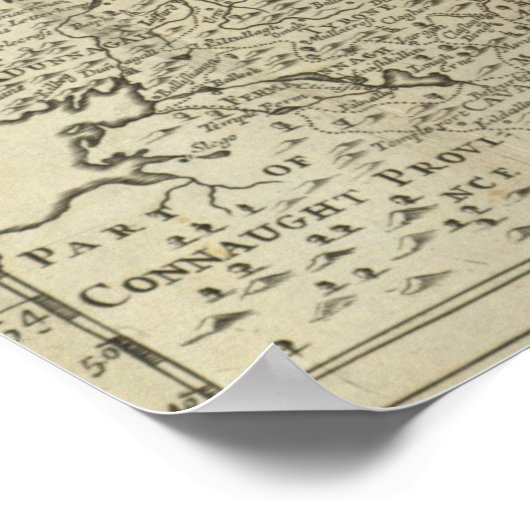 Karte von Ulster Poster (Ecke)