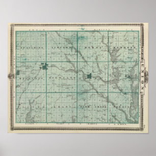 Karte von Union County, Staat von Iowa Poster