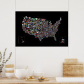 Karte von USA Soccer Poster (Küche)