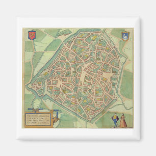 Karte von Valencia, von "Civitates Orbis Terrarum" Magnet