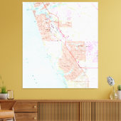 Karte von Venedig Florida (1973) Leinwanddruck (Insitu (Wohnzimmer))