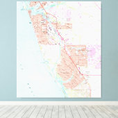 Karte von Venedig Florida (1973) Leinwanddruck (Insitu (Holzboden))