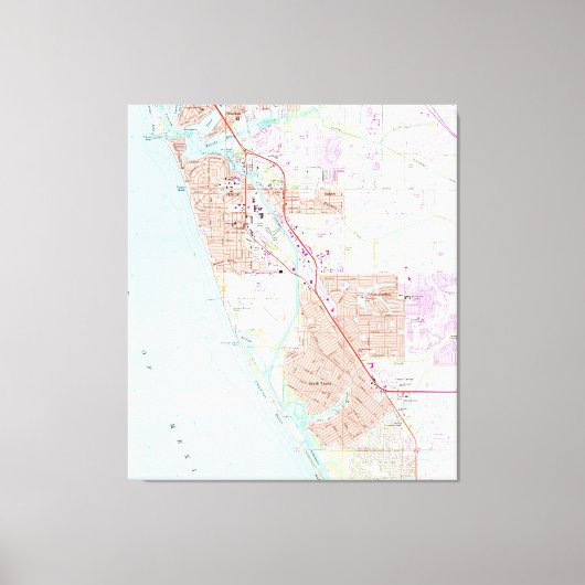 Karte von Venedig Florida (1973) Leinwanddruck (Vorderseite)