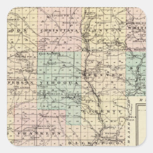 Karte von Vernon Landkreis, Arcadia und Viroqua Quadratischer Aufkleber