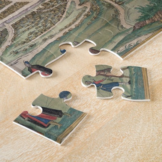 Karte von Vilnius, Litauen, von 'Civitates Orbis T Puzzle (Seite)