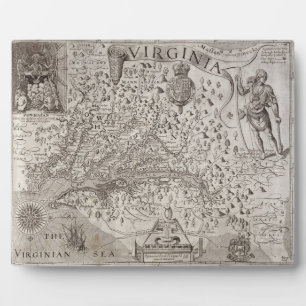 Karte von Virginia, entdeckt und beschrieben von C Fotoplatte