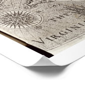 Karte von Virginia, entdeckt und beschrieben von C Poster (Ecke)