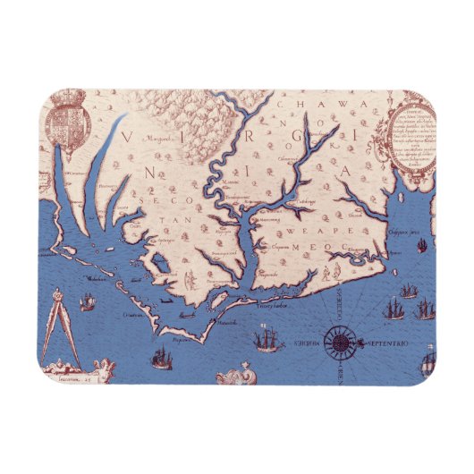 Karte von Virginia Magnet (Horizontal)