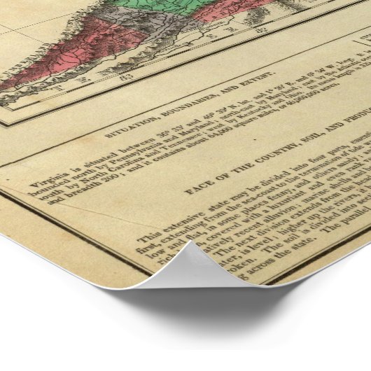 Karte von Virginia Poster (Ecke)