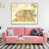 Karte von Virginia und Maryland Leinwanddruck (Insitu (Wohnzimmer))