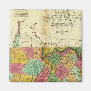Karte von Virginia und Maryland Magnet