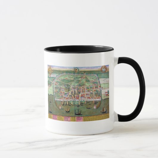 Karte von Visby, von "Civitates Orbis Terrarum" Tasse (Rechts)