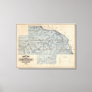 Karte von Wabasha County, Minnesota Leinwanddruck