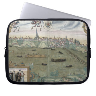 Karte von Warschau, von "Civitates Orbis Terrarum" Laptopschutzhülle