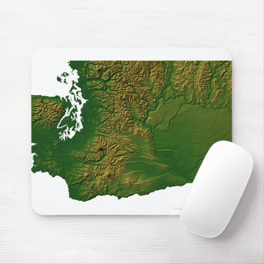 Karte von Washington 3 Mousepad (Mit Mouse)