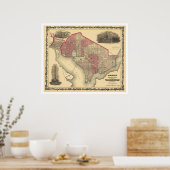 Karte von Washington DC und Georgetown 1862 Poster (Küche)