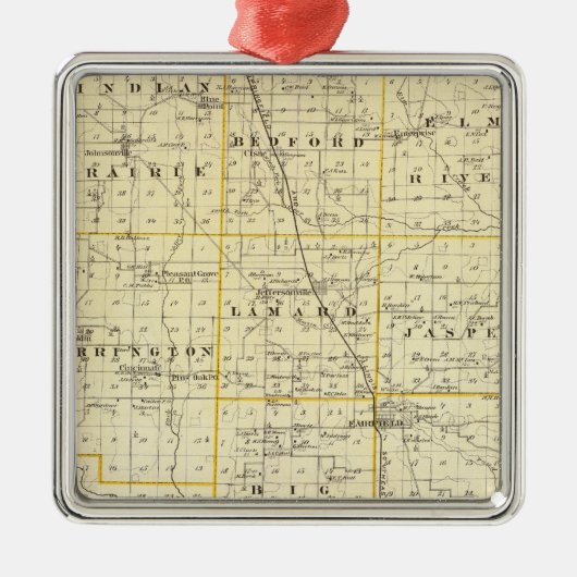 Karte von Wayne County Silbernes Ornament (Vorne)