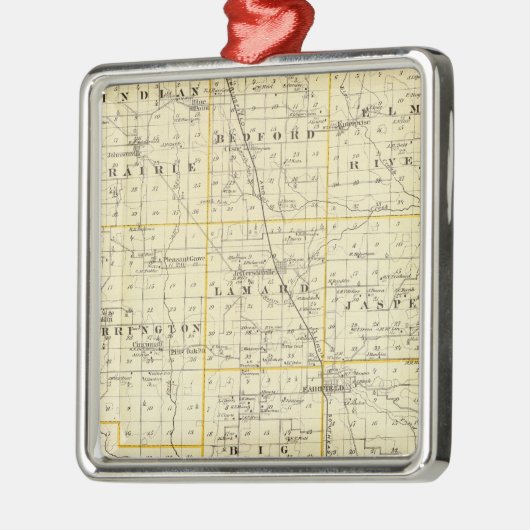 Karte von Wayne County Silbernes Ornament (Links)