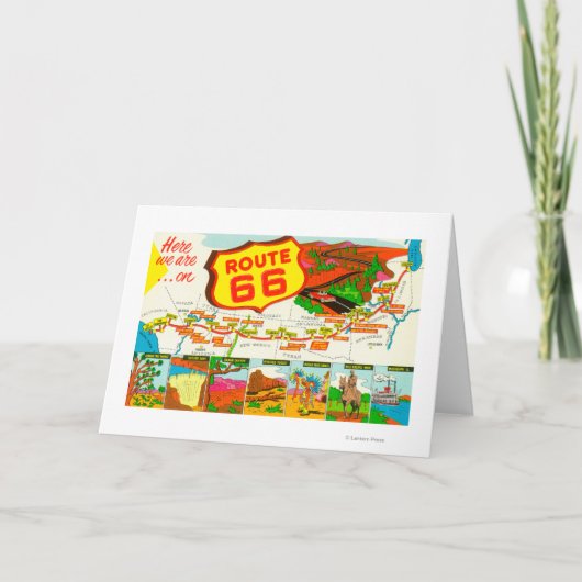 Karte von Weg 66 von Los Angeles zu Chicago (Vorderseite)