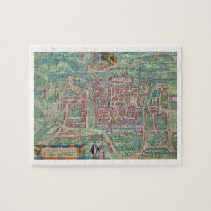 Karte von Weimar, von "Civitates Orbis Terrarum" Puzzle