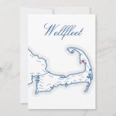 Karte von Wellfleet auf Cape Cod für Hochzeitstisc (Vorderseite)