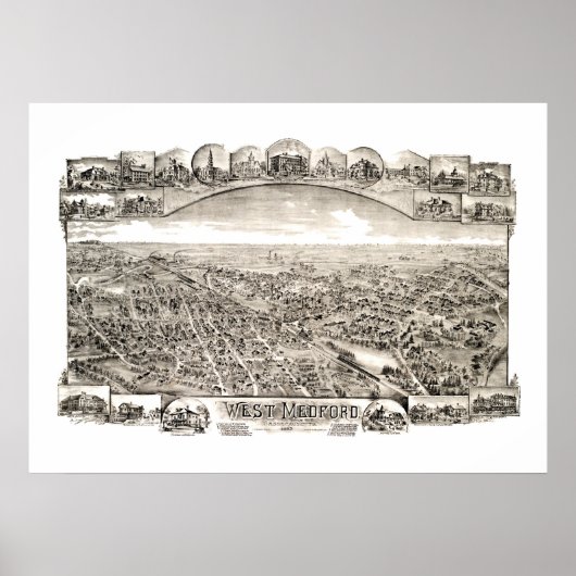 Karte von West Medford, Massachusetts 1897 Poster (Vorne)