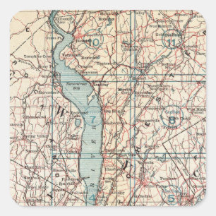Karte von Westchester County, New York Quadratischer Aufkleber