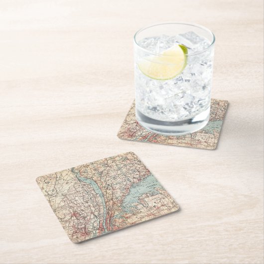 Karte von Westchester County, New York Rechteckiger Pappuntersetzer (Vor Ort)