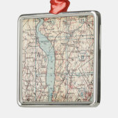 Karte von Westchester County, New York Silbernes Ornament (Links)