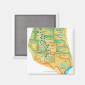 Karte von Western United Staaten Magnet (Vorderseite/Rückseite)