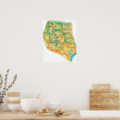 Karte von Western United Staaten Poster (Küche)