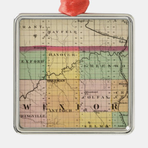 Karte von Wexford County, Michigan Ornament Aus Metall