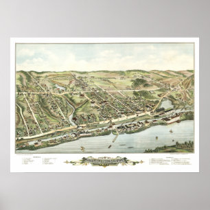 Karte von Windsor Locks, CT 1877 Poster